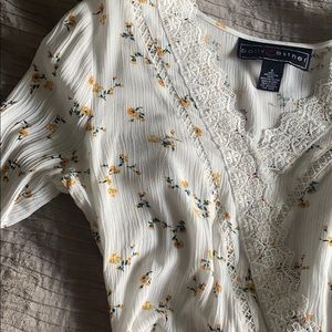 Cute cropped bell sleeve top